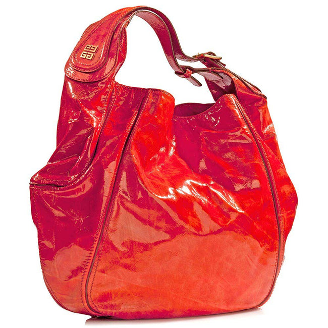 Product Photo Of Red Patten Leather Handbag